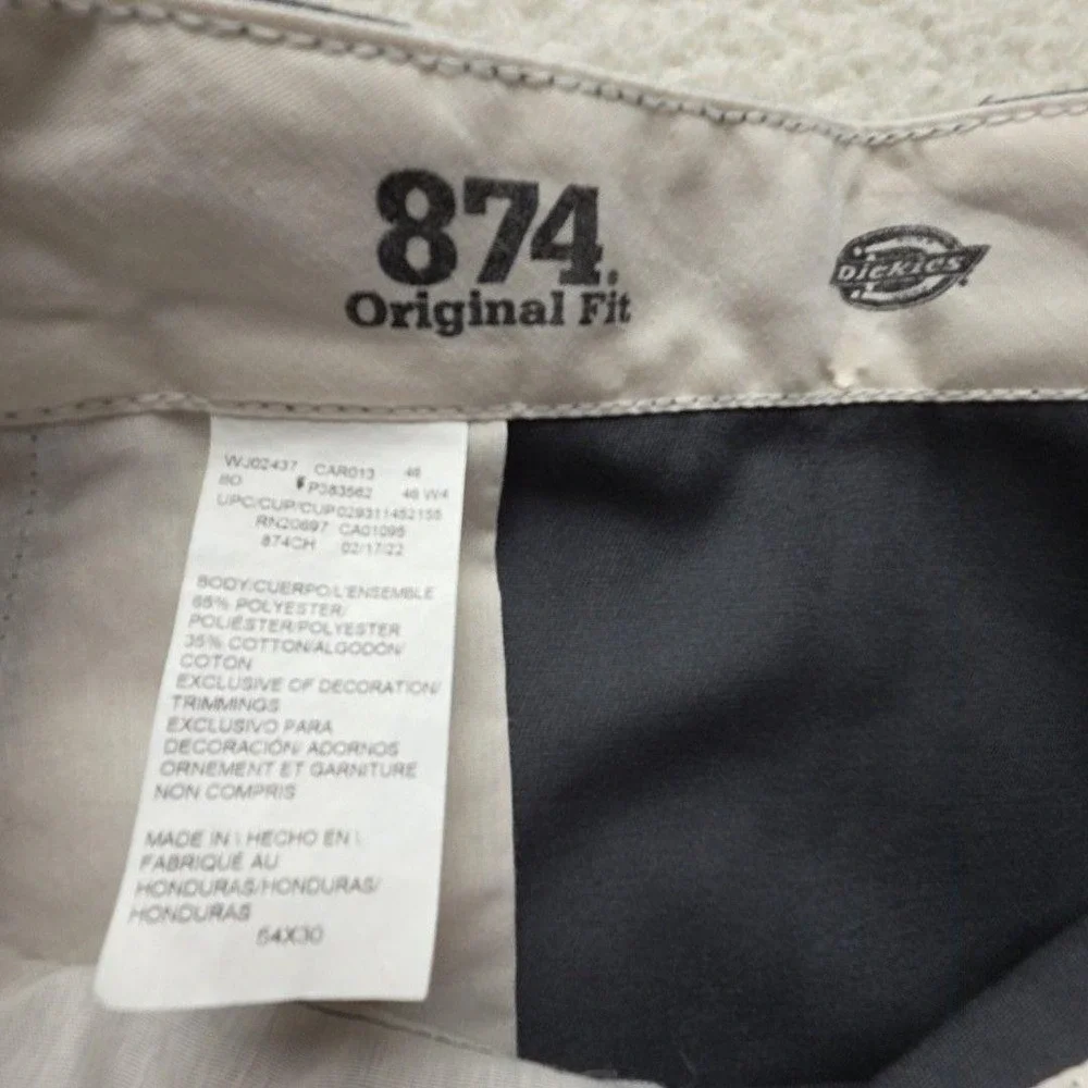 Dickies Pants Mens 54x30 Gray 874 Original Fit Workwear Chino Big & Tall